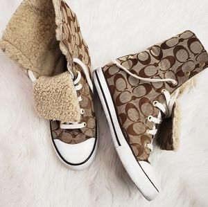 Coach Shearling Fur Sneakers